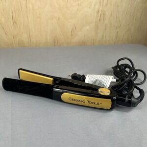 Conair Ceramic Flat Iron Hair Straightener 1" CT2555 Gold Black Tested Used